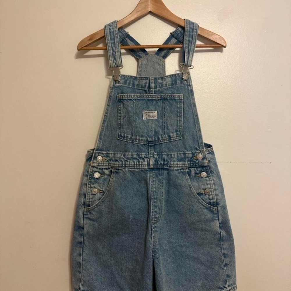 Levi's Denim Shortalls Overalls Vintage Style Light Wash 90s Coastal Granola XS
